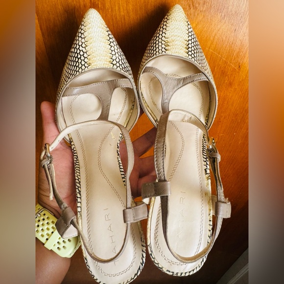 TAHARI women’s snake print slingback sandals size 9.5 - Picture 3 of 8